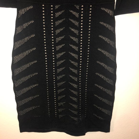 Calvin Klein Black Eyelet Lace Cocktail Dress Sz Medium with Nude Lining - Picture 7 of 9